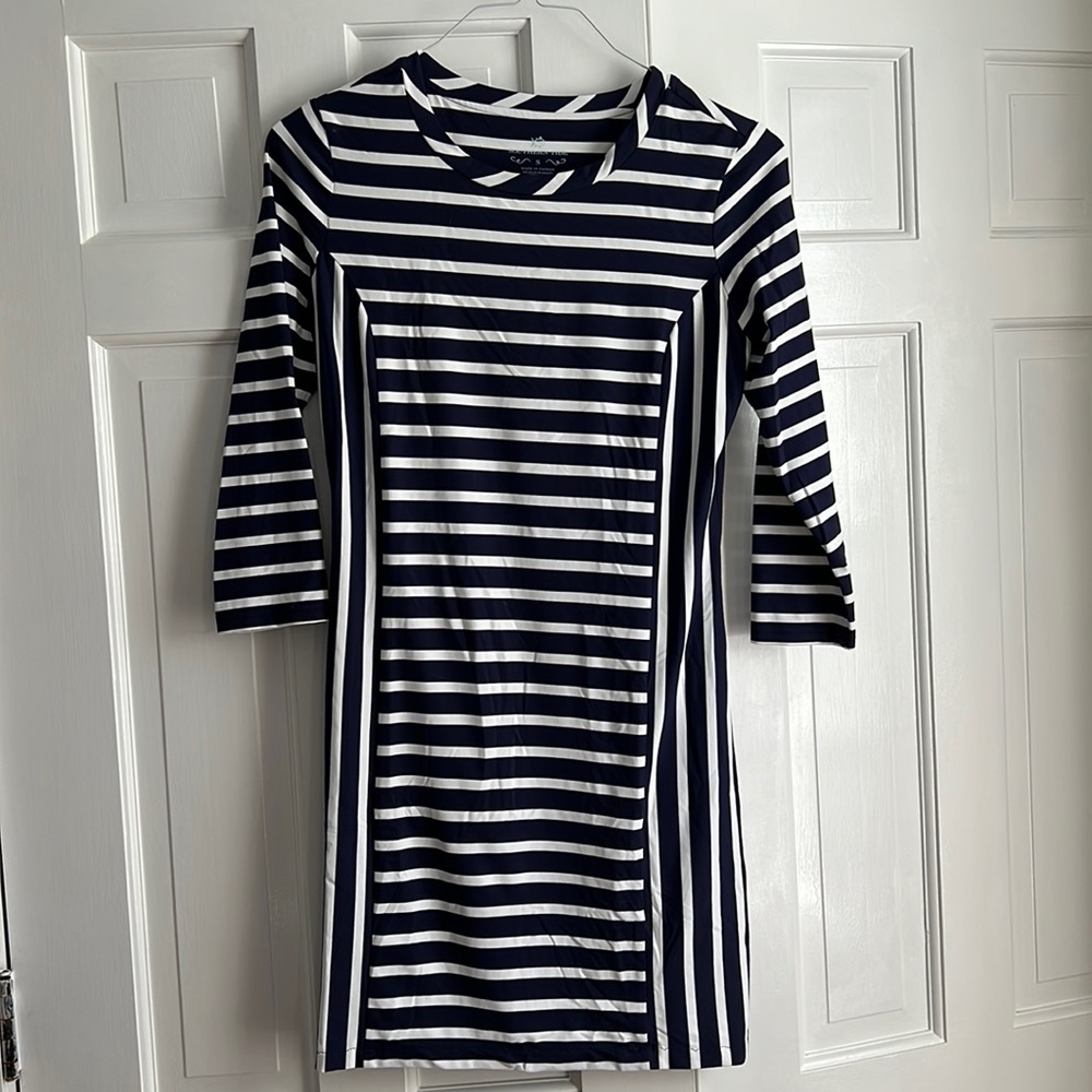 Navy/White Stripe Performance Dress